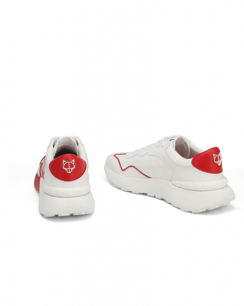 Naked Wolfe Drought Men's Sneakers White / Red UK | P1U-8281