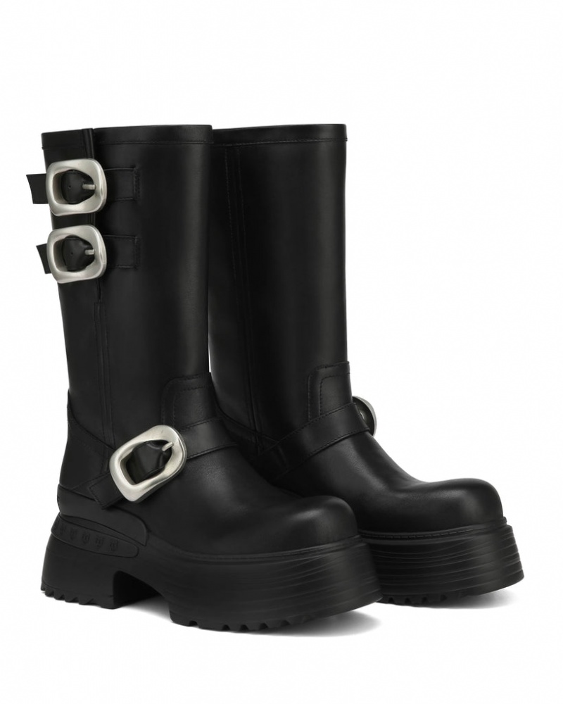 Naked Wolfe Earth Cow Women's Boots Black UK | M1U-6030