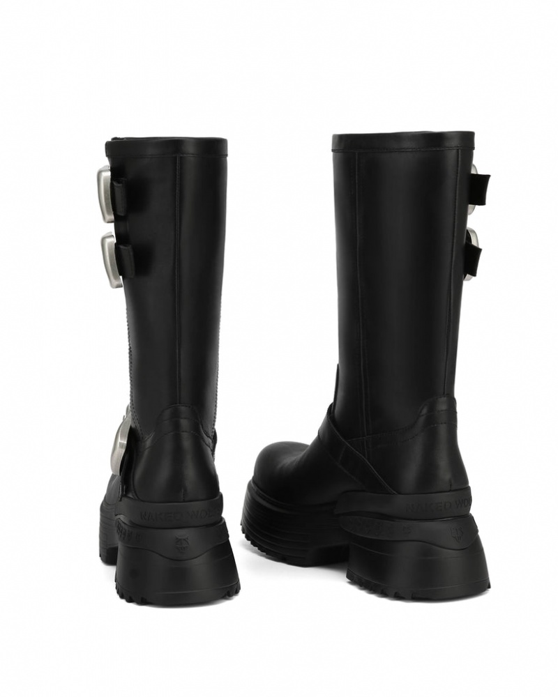 Naked Wolfe Earth Cow Women's Boots Black UK | M1U-6030