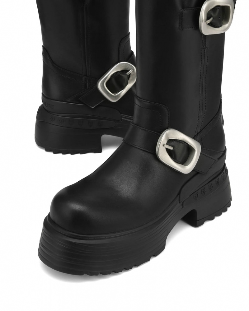 Naked Wolfe Earth Cow Women's Boots Black UK | M1U-6030