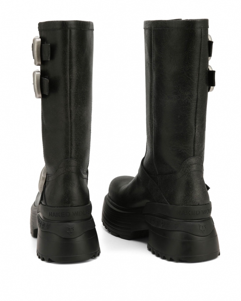 Naked Wolfe Earth Stone Women's Boots Black UK | V2H-6406