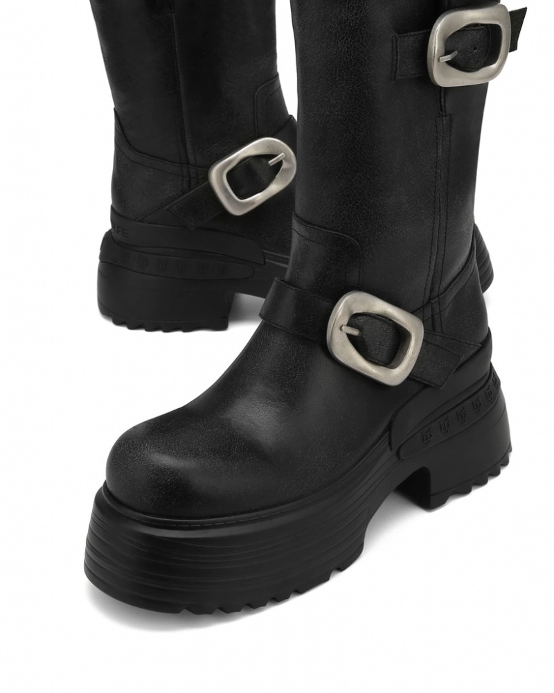 Naked Wolfe Earth Stone Women's Boots Black UK | V2H-6406