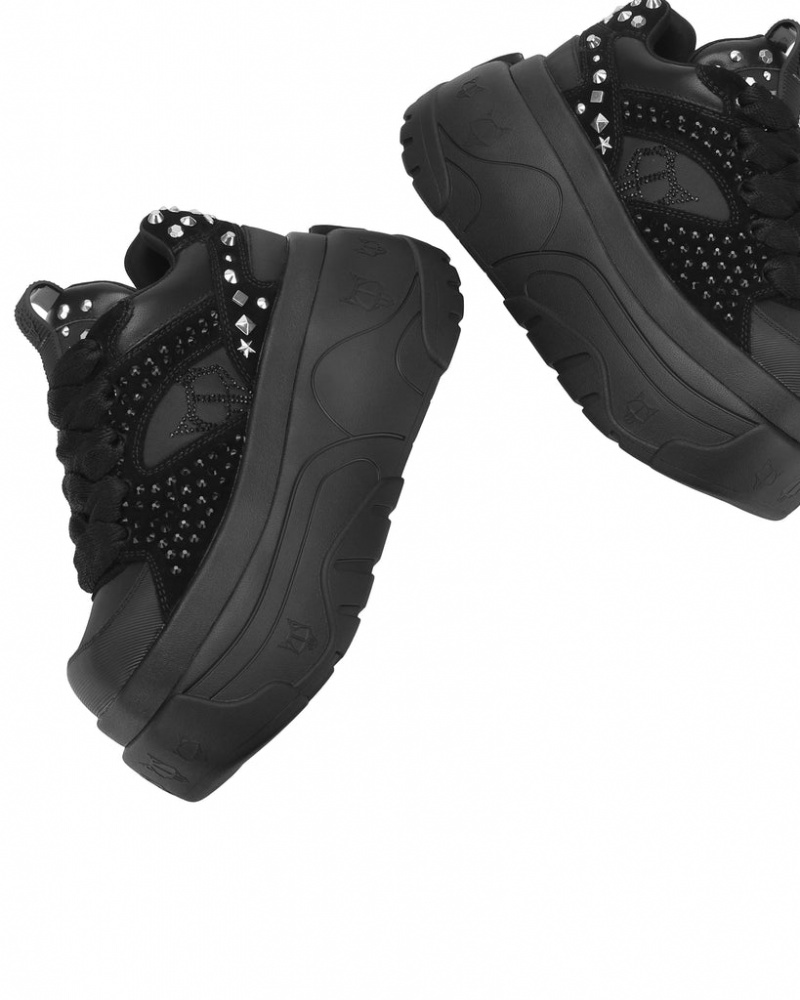 Naked Wolfe Fantasy Diamonds Women's Sneakers Black UK | S1X-1935