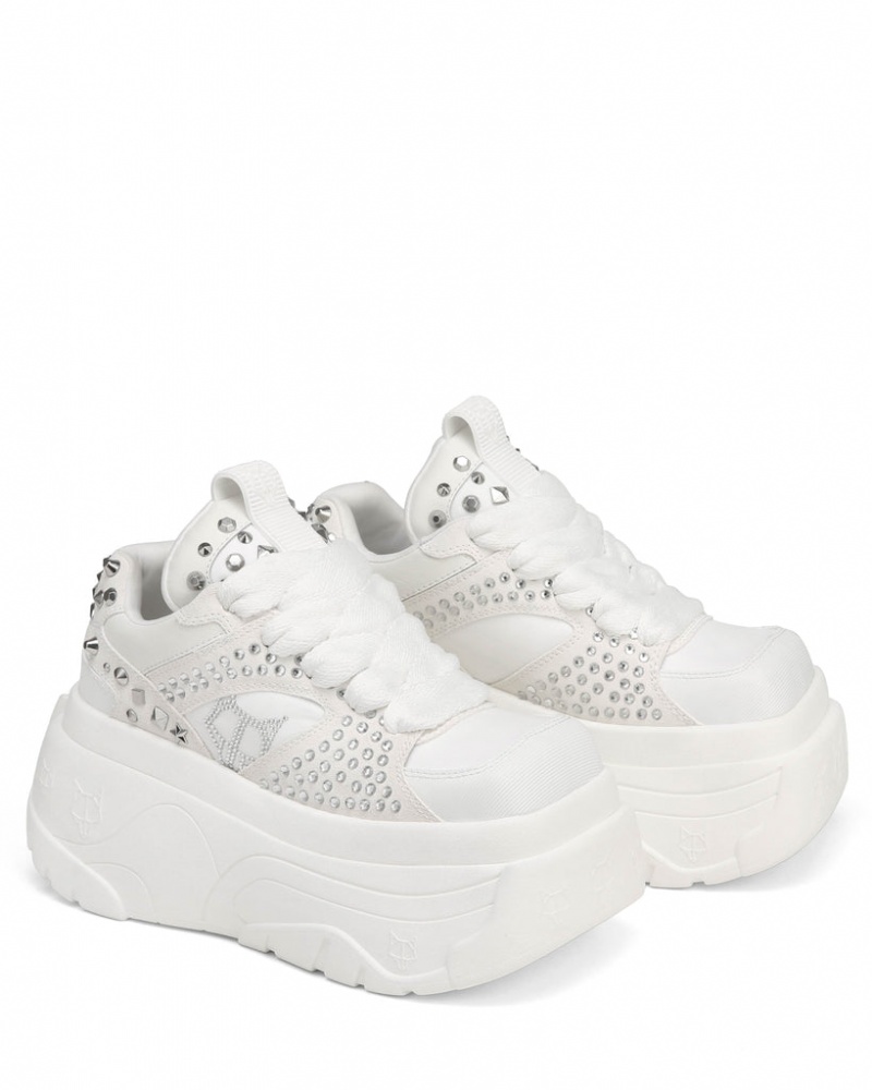 Naked Wolfe Fantasy Diamonds Women's Sneakers White UK | N3Y-6900