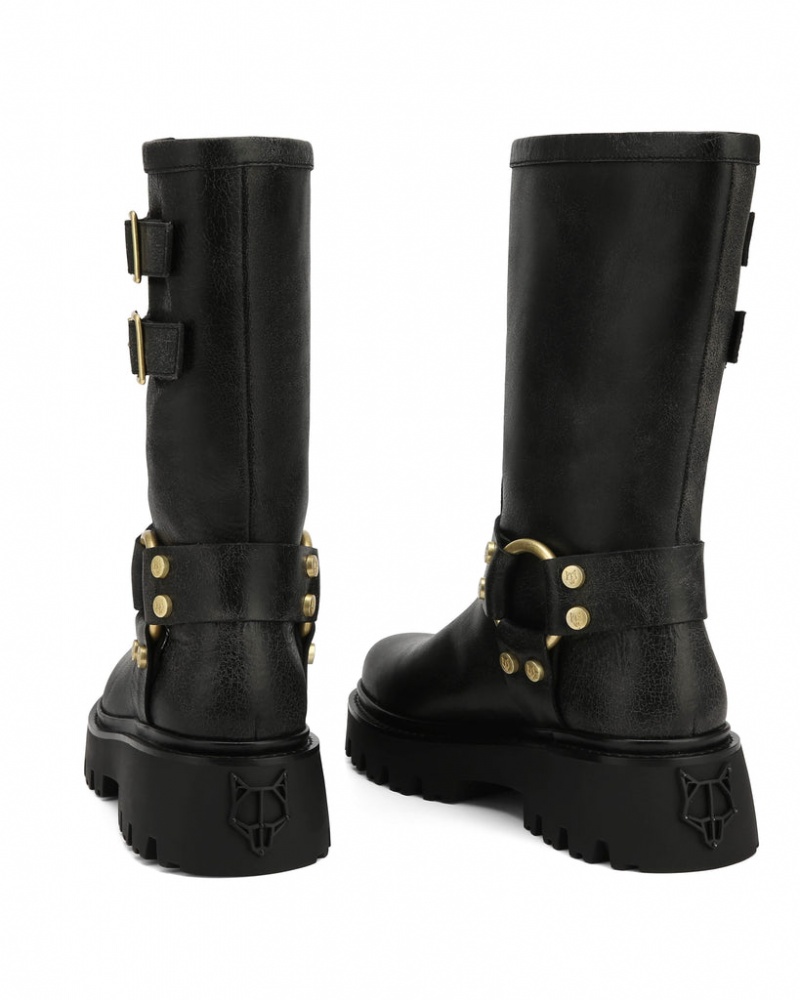 Naked Wolfe Flake Stone Women's Boots Black UK | N3P-7730