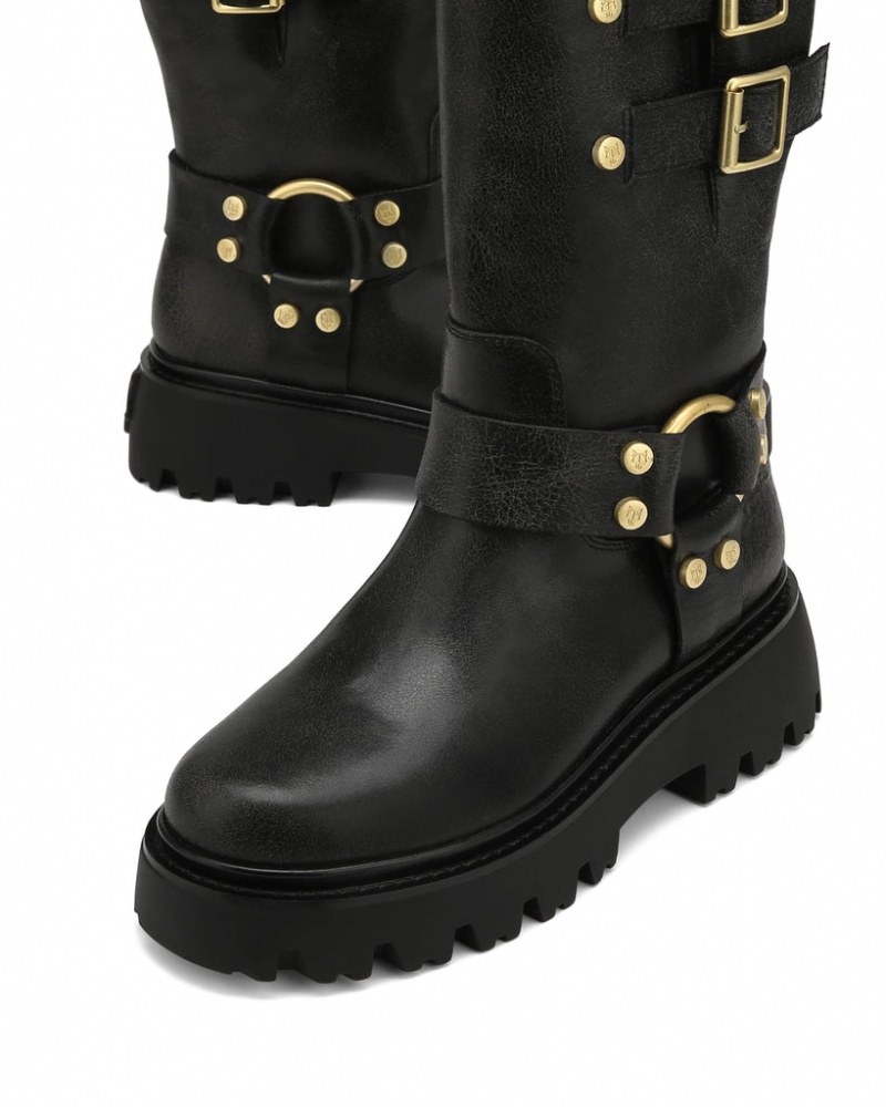 Naked Wolfe Flake Stone Women's Boots Black UK | N3P-7730