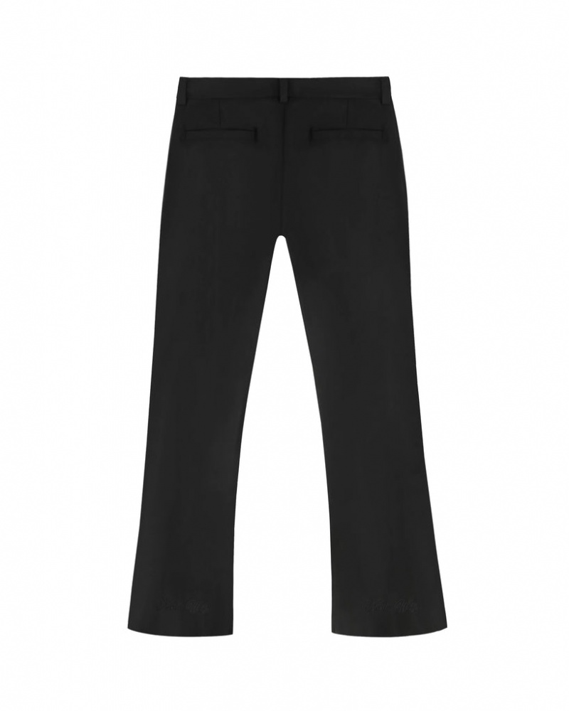 Naked Wolfe Flared Trousers Wool Men's Pants Black UK | P9I-2777