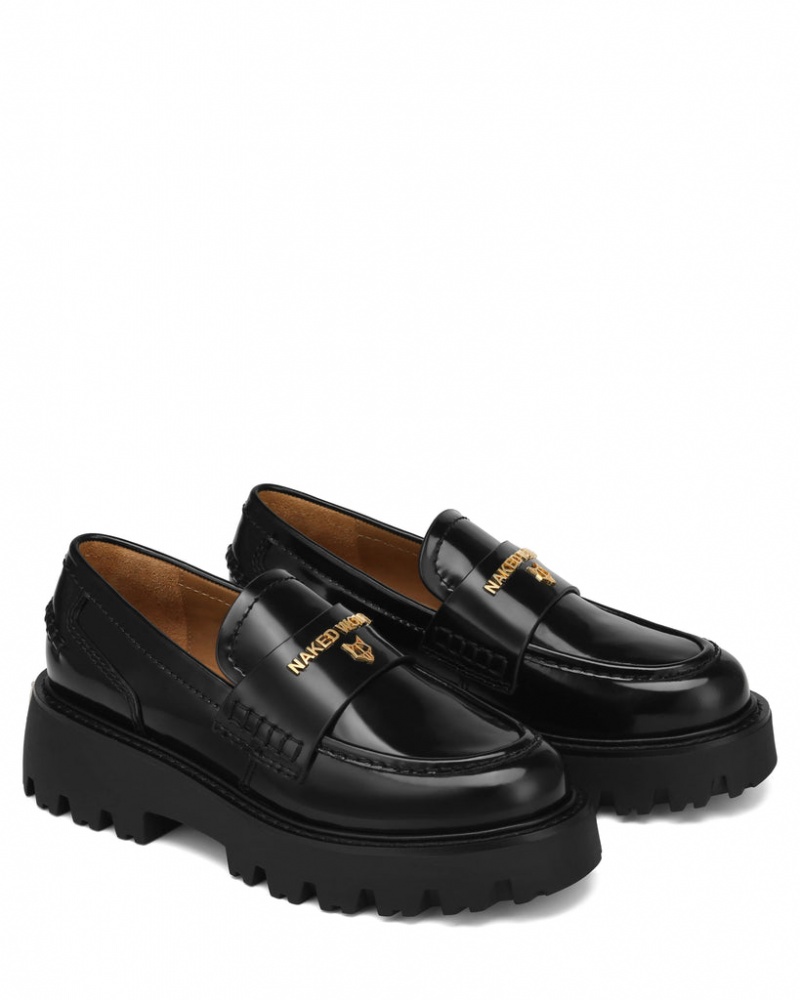 Naked Wolfe Flawed Box Women's Loafers Black UK | B9U-3608