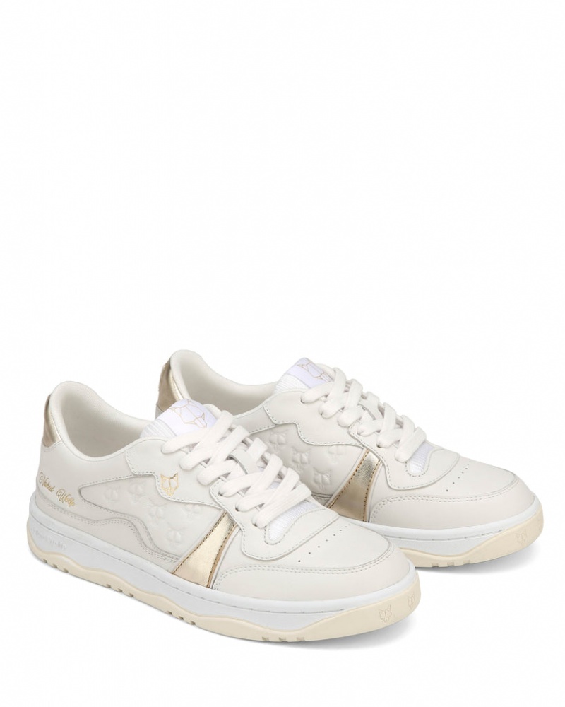 Naked Wolfe Flight Genysis Women's Sneakers White / Gold UK | V5K-6747