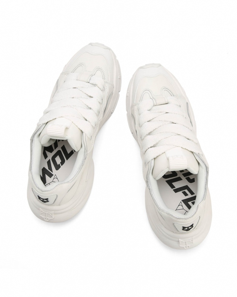 Naked Wolfe Flip Cow Men's Sneakers White UK | W5P-2520