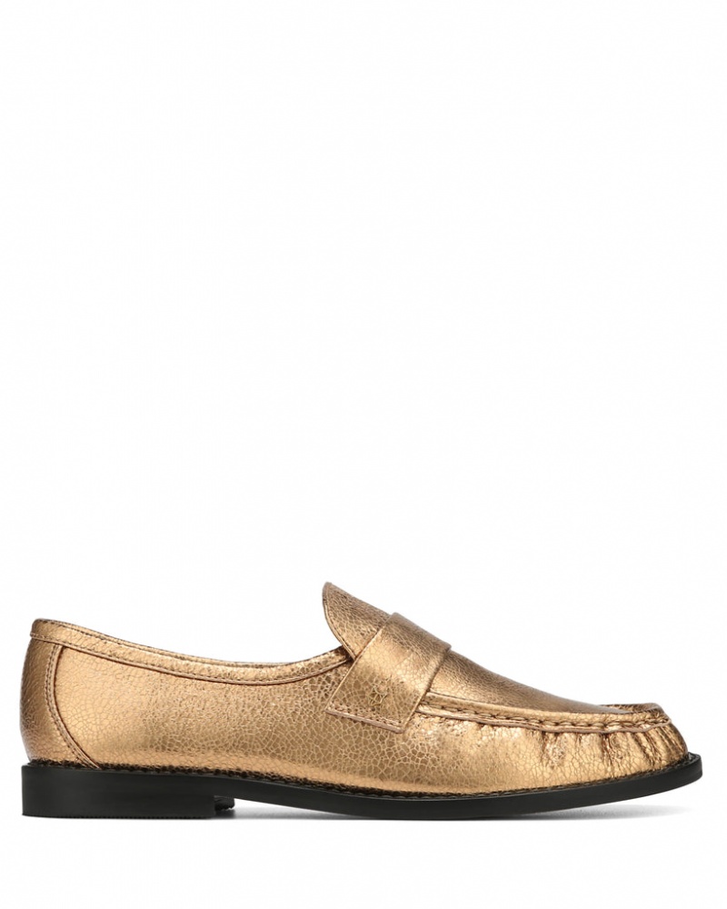 Naked Wolfe Goldie Foil Sheep Women\'s Loafers Gold UK | T7P-9833