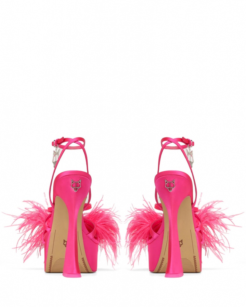 Naked Wolfe Hope Feather Women's Heels Pink UK | O0E-5110