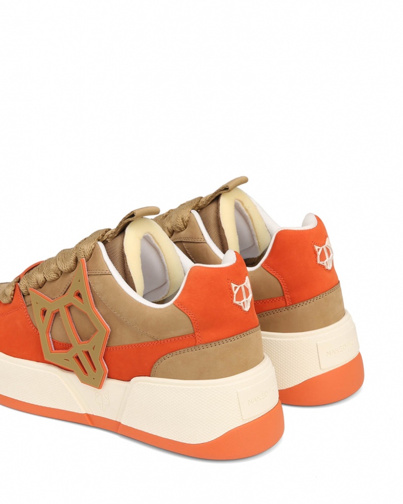 Naked Wolfe Kosa Creme Men's Sneakers Brown / Orange UK | B4I-1062