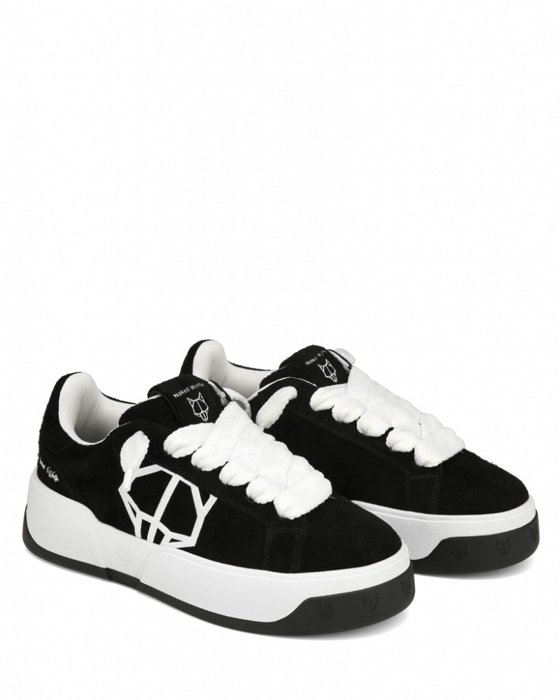 Naked Wolfe Kray Men's Sneakers Black / White UK | F2R-6356