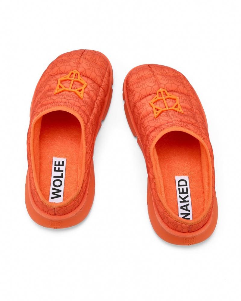 Naked Wolfe Montana Monogram Men's Slides Orange UK | V3I-9656