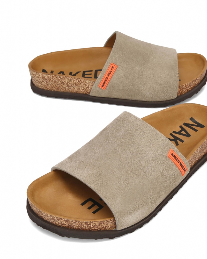 Naked Wolfe Moody Men's Slides Grey UK | R7Y-1228