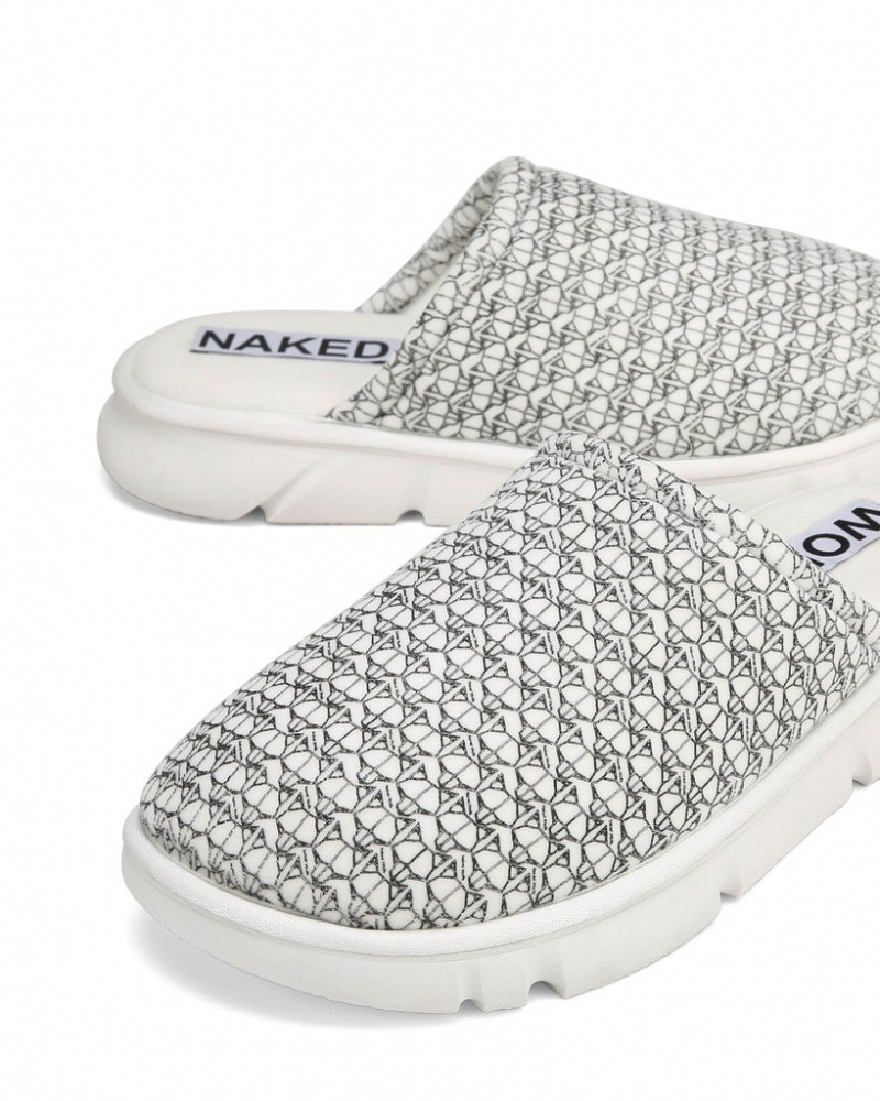 Naked Wolfe Ohio Men's Slides White UK | N6J-9009