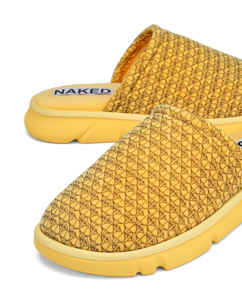 Naked Wolfe Ohio Men's Slides Yellow UK | C1X-7911