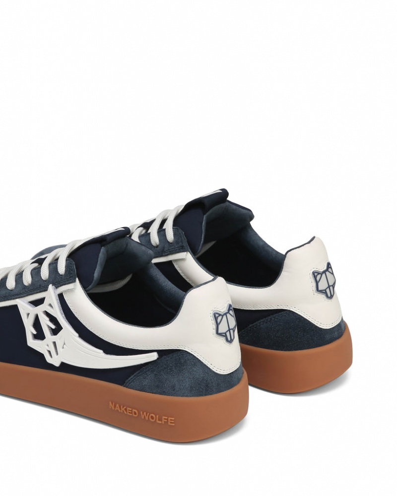 Naked Wolfe Palm Men's Sneakers Navy UK | G0J-6757