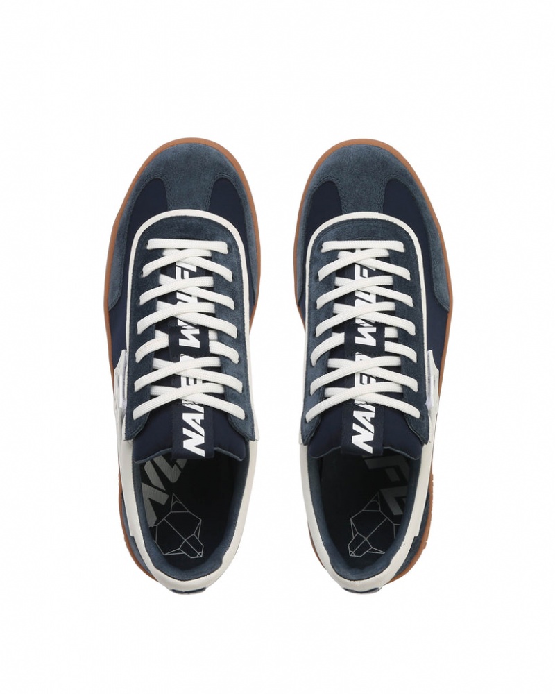 Naked Wolfe Palm Men's Sneakers Navy UK | G0J-6757