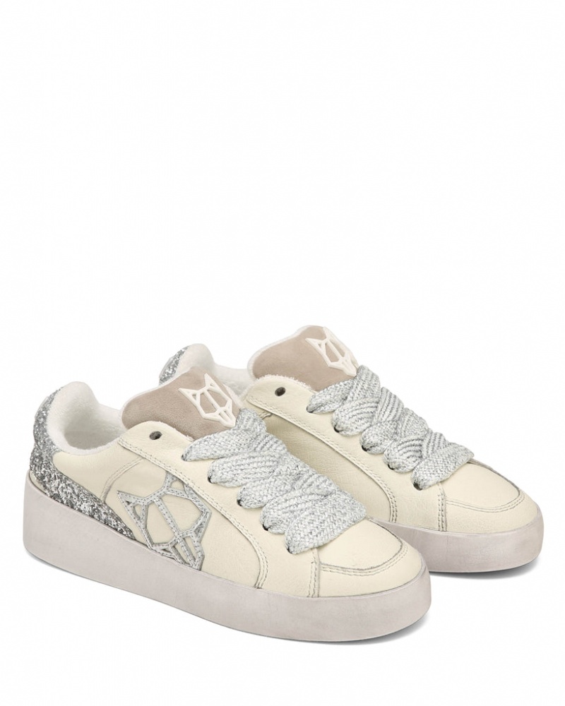 Naked Wolfe Ram Women's Sneakers White / Silver UK | P2R-7930