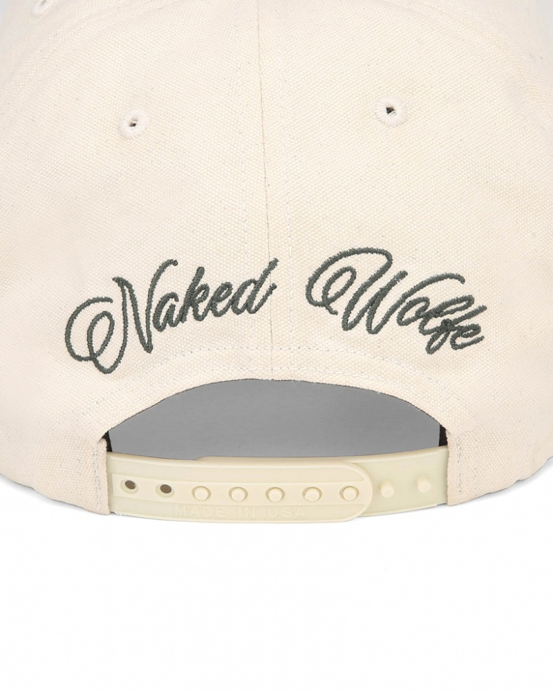 Naked Wolfe Signature Unconstructed Cap Men's Hats Beige UK | O8E-1947