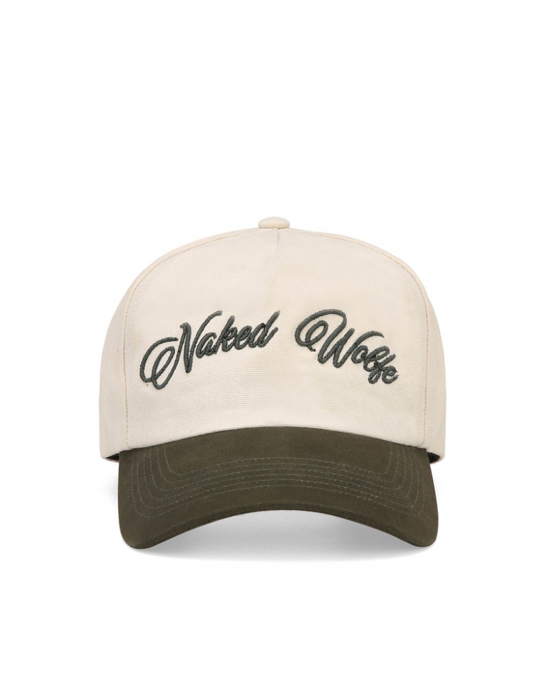 Naked Wolfe Signature Unconstructed Cap Men\'s Hats Beige UK | O8E-1947