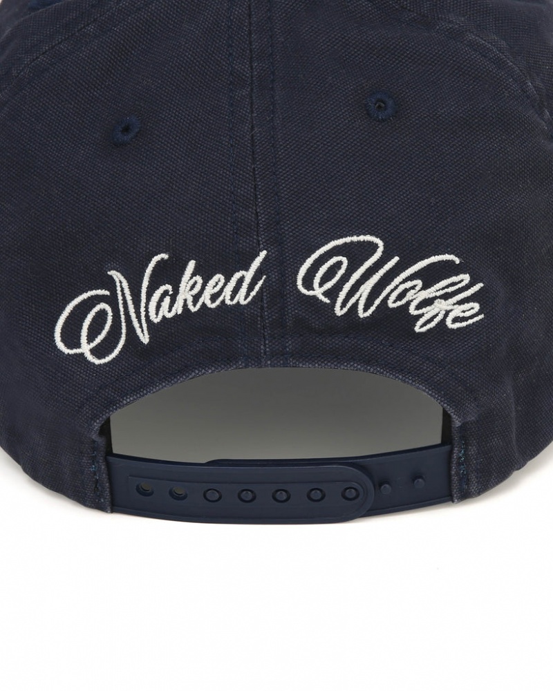 Naked Wolfe Signature Unconstructed Cap Men's Hats Navy UK | P5G-6365