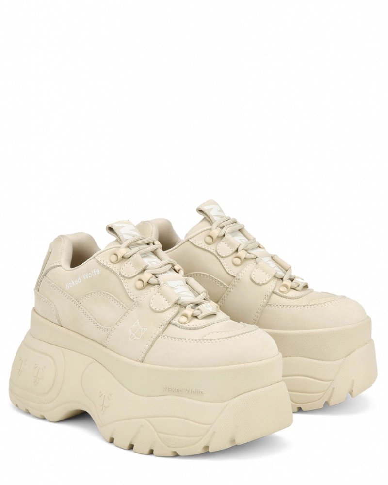 Naked Wolfe Sinner Women's Sneakers Beige UK | K7C-0669