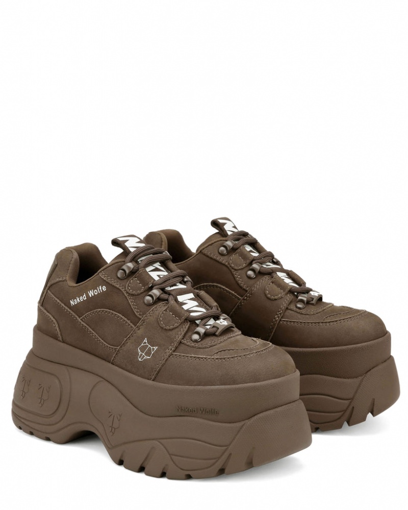 Naked Wolfe Sinner Women's Sneakers Chocolate UK | G2X-7232