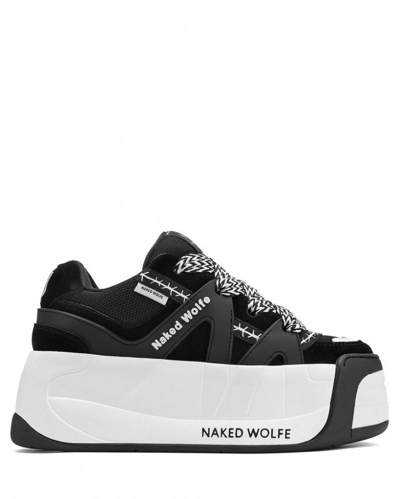 Naked Wolfe Slider Women\'s Sneakers Black UK | Y6Y-3314