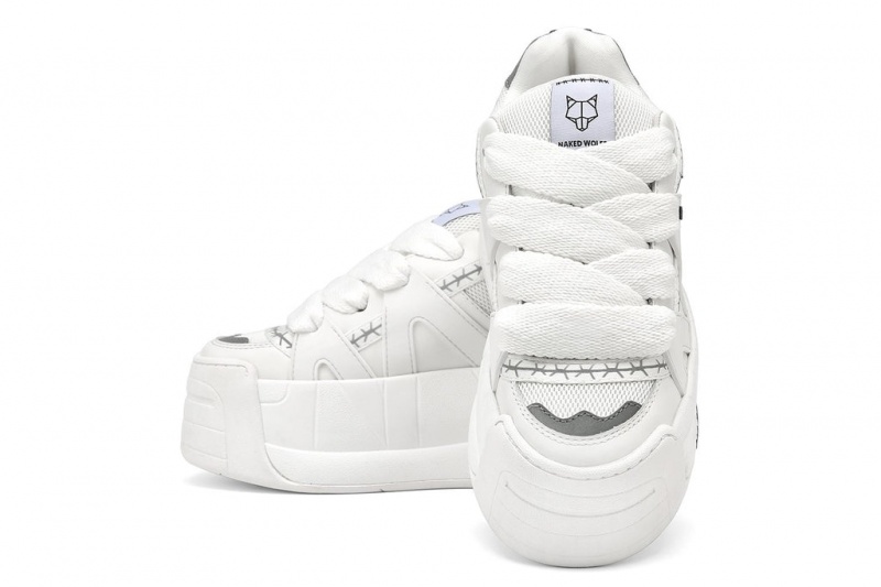 Naked Wolfe Slider Women's Sneakers White UK | T8A-9087