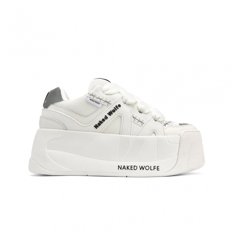 Naked Wolfe Slider Women's Sneakers White UK | T8A-9087