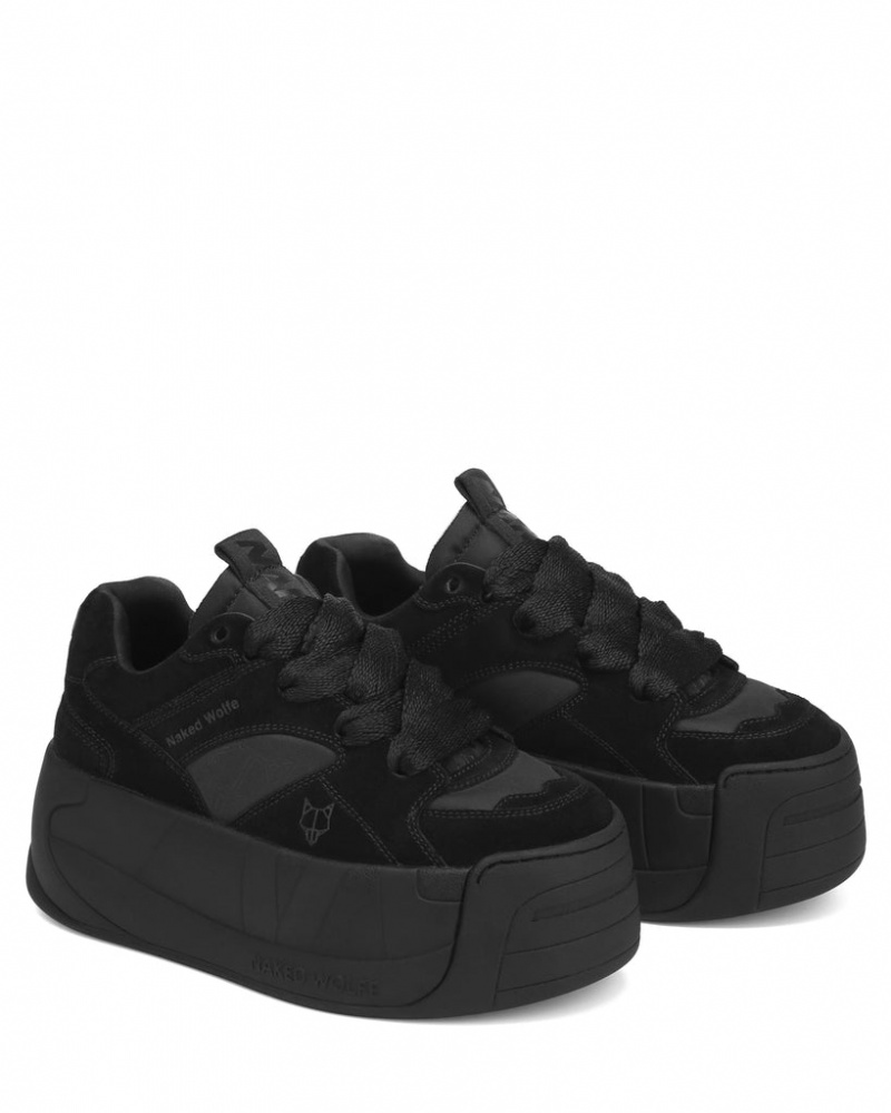 Naked Wolfe Snatch Double Women's Sneakers Black UK | X6D-7133