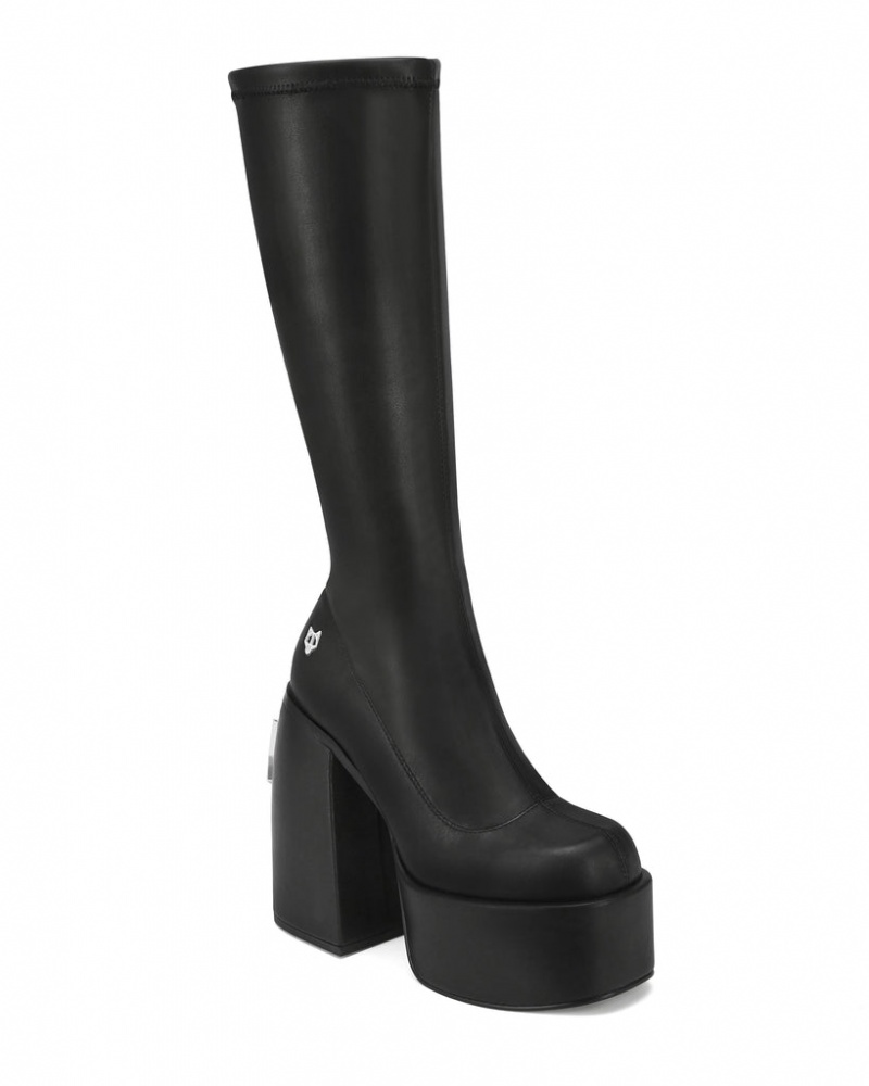 Naked Wolfe Spice Stretch Women's Boots Black UK | F7V-7902