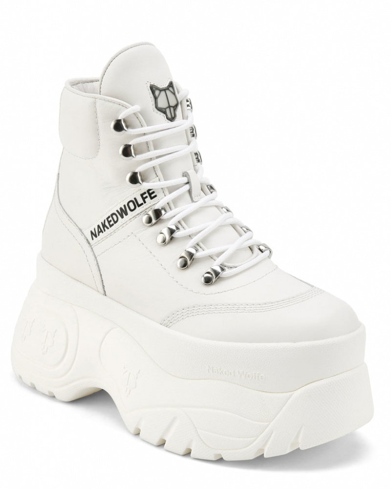 Naked Wolfe Spike Women's Boots White UK | Q7C-1524