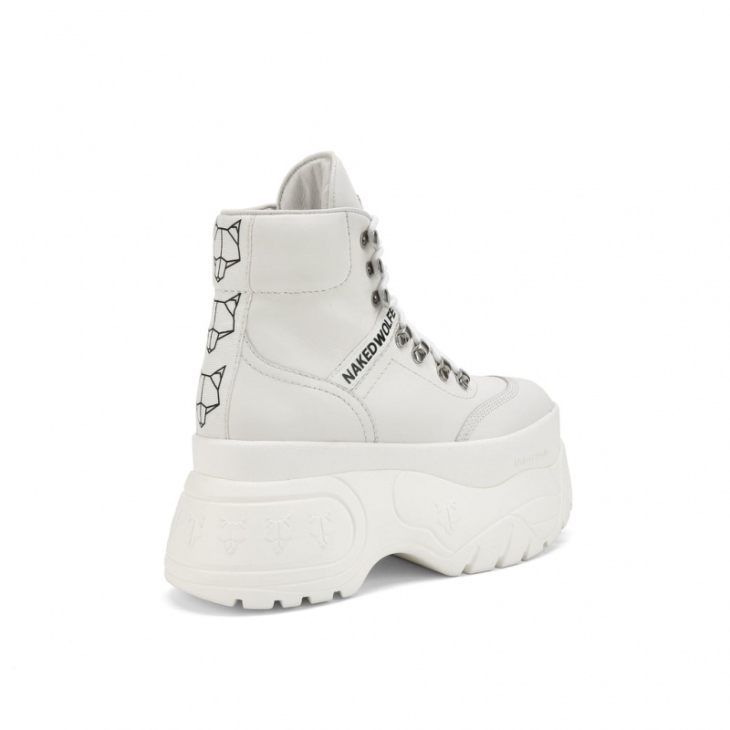 Naked Wolfe Spike Women's Boots White UK | Q7C-1524