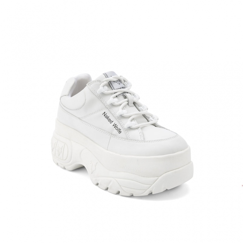 Naked Wolfe Sporty Women's Sneakers White UK | T1D-6995