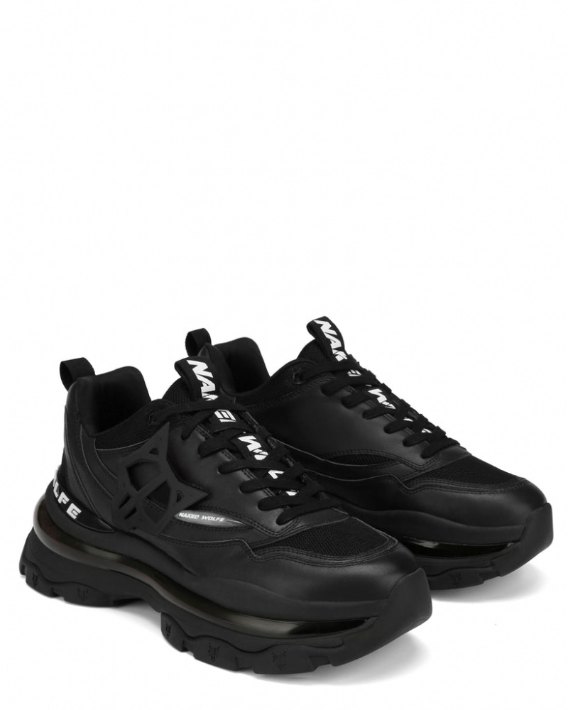 Naked Wolfe Spring Men's Sneakers Black UK | B1X-6702