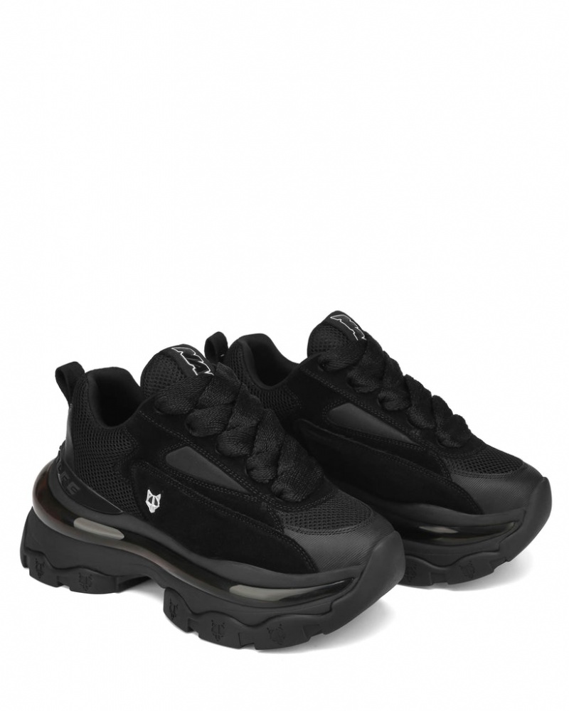 Naked Wolfe Strike Double Women's Sneakers Black UK | Z6P-2461