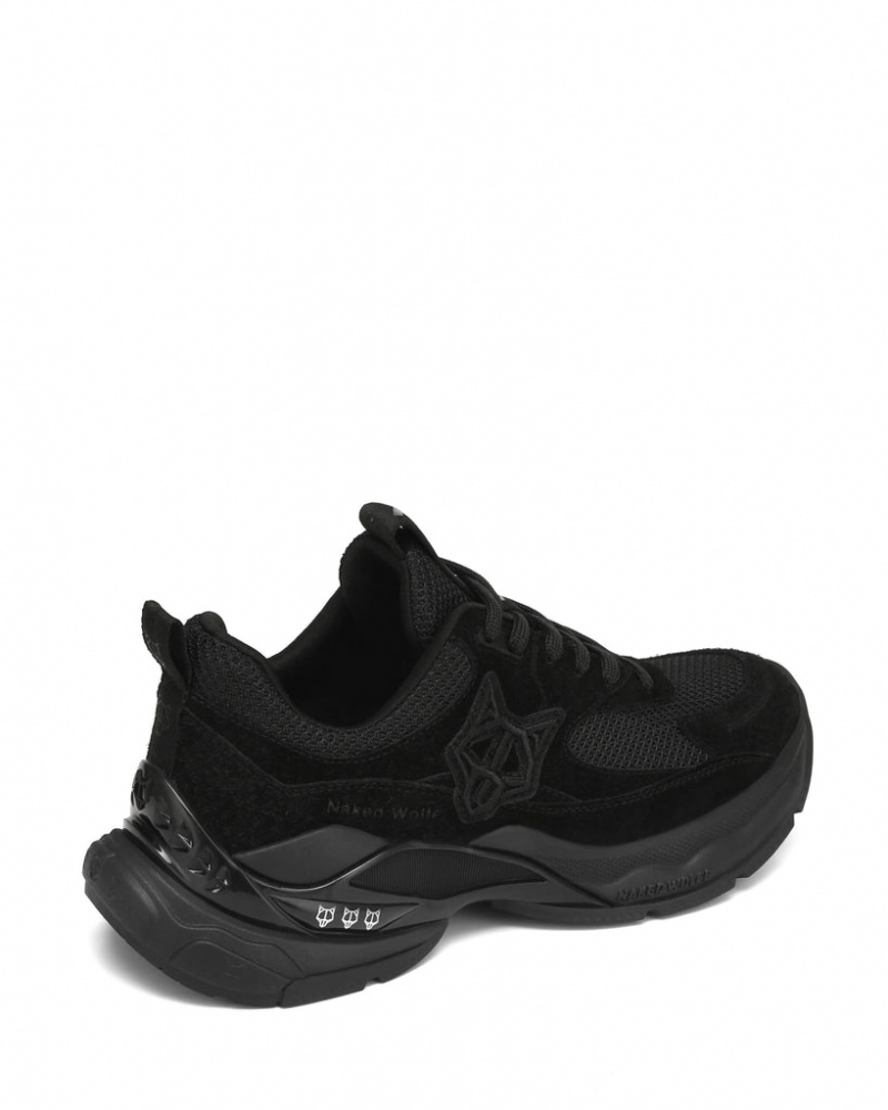 Naked Wolfe Super Double Women's Sneakers Black UK | C4R-0747