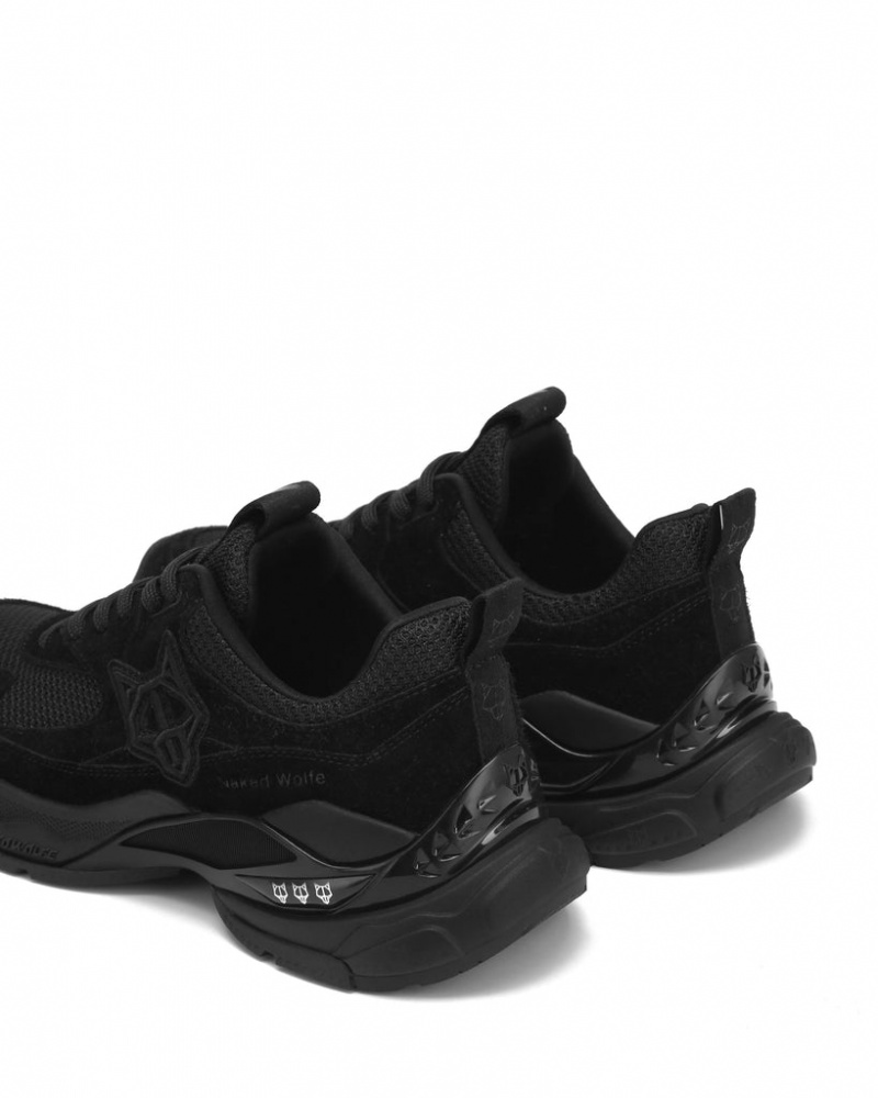 Naked Wolfe Super Double Women's Sneakers Black UK | C4R-0747