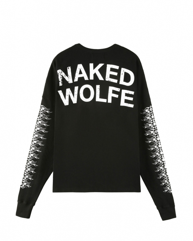 Naked Wolfe Thermal Men's Sweatshirts Black UK | M4A-9776