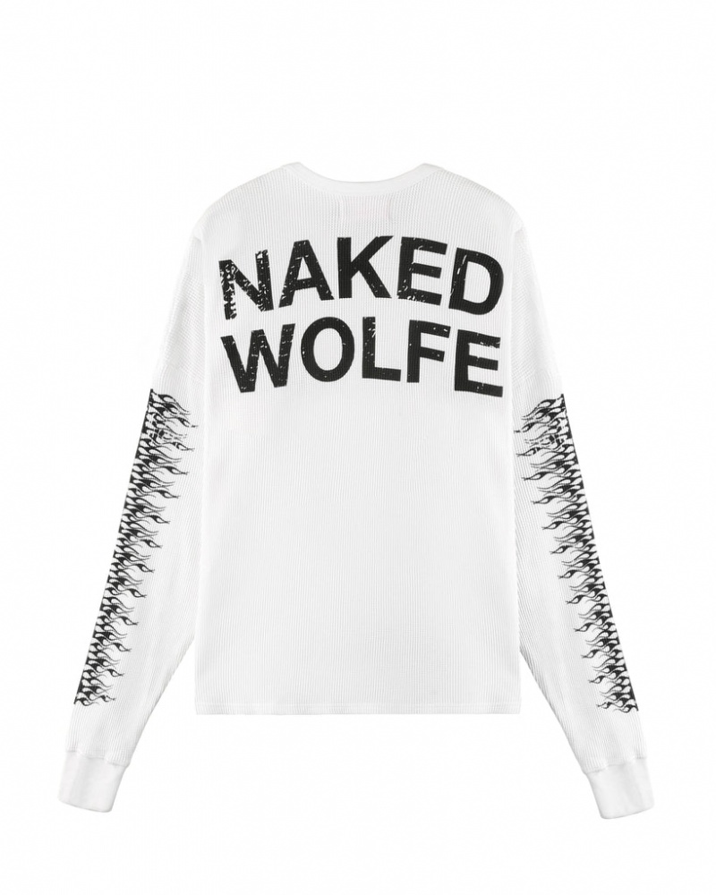 Naked Wolfe Thermal Men's Sweatshirts White UK | S8U-6514