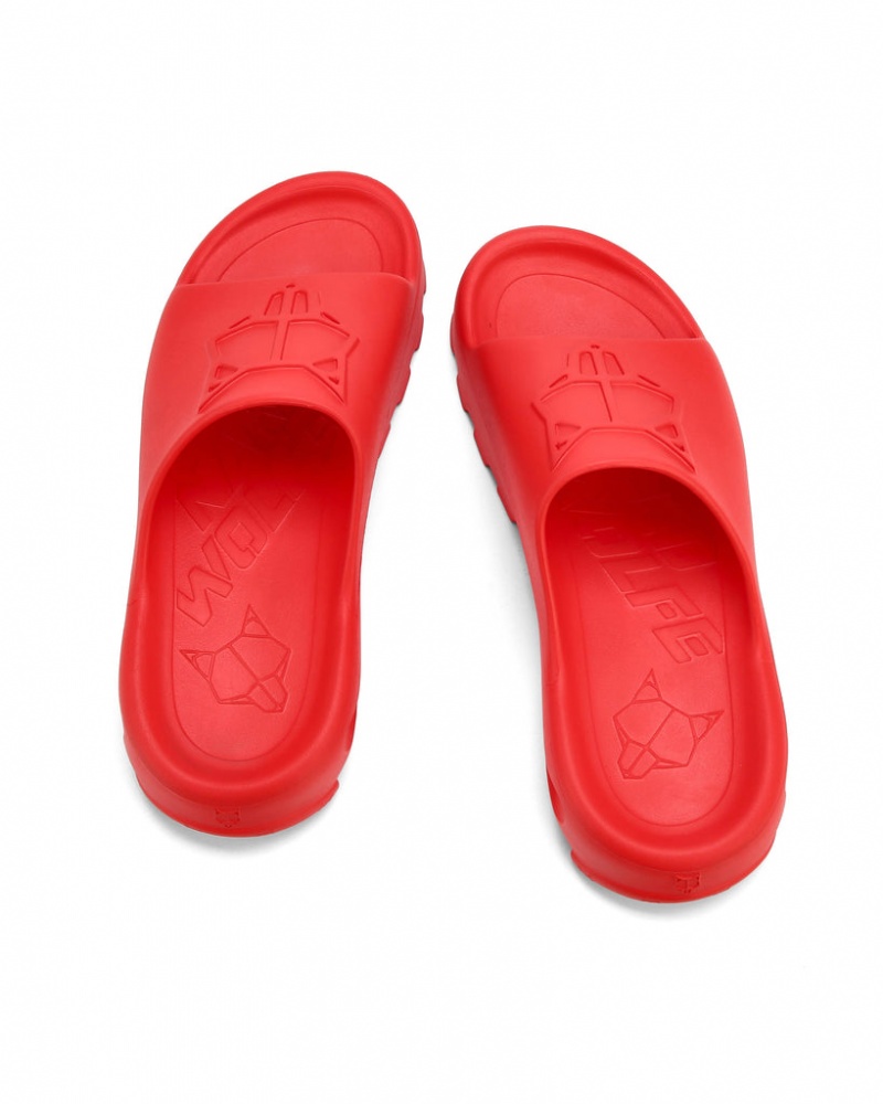 Naked Wolfe Tommy Men's Slides Red UK | C4B-4431