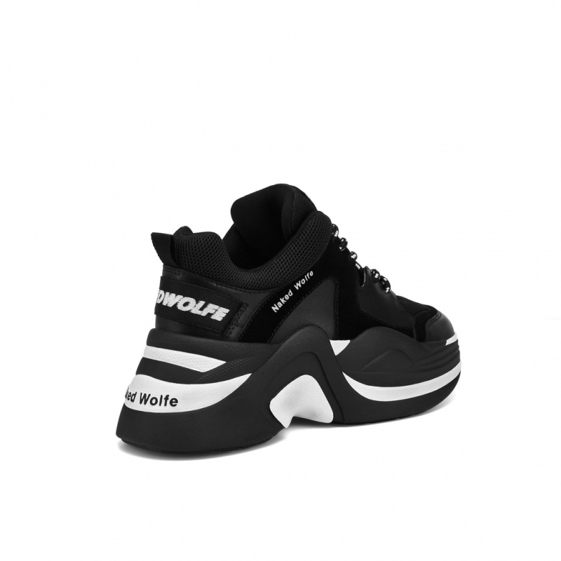 Naked Wolfe Track Double Women's Sneakers Black UK | Z5A-1968