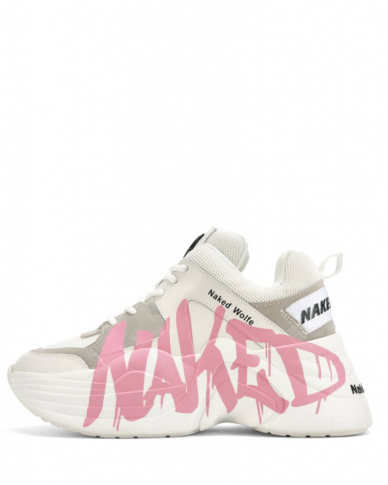 Naked Wolfe Track Logo Women's Sneakers Pink UK | C9R-3629