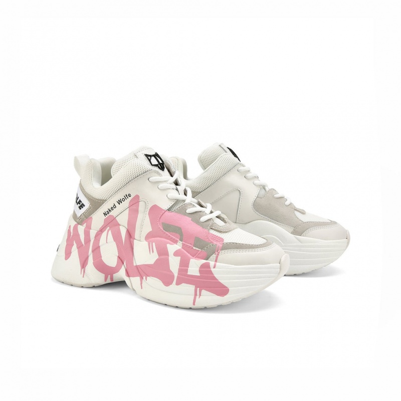 Naked Wolfe Track Logo Women's Sneakers Pink UK | C9R-3629