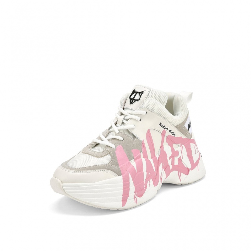 Naked Wolfe Track Logo Women's Sneakers Pink UK | C9R-3629