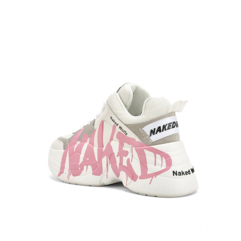 Naked Wolfe Track Logo Women's Sneakers Pink UK | C9R-3629